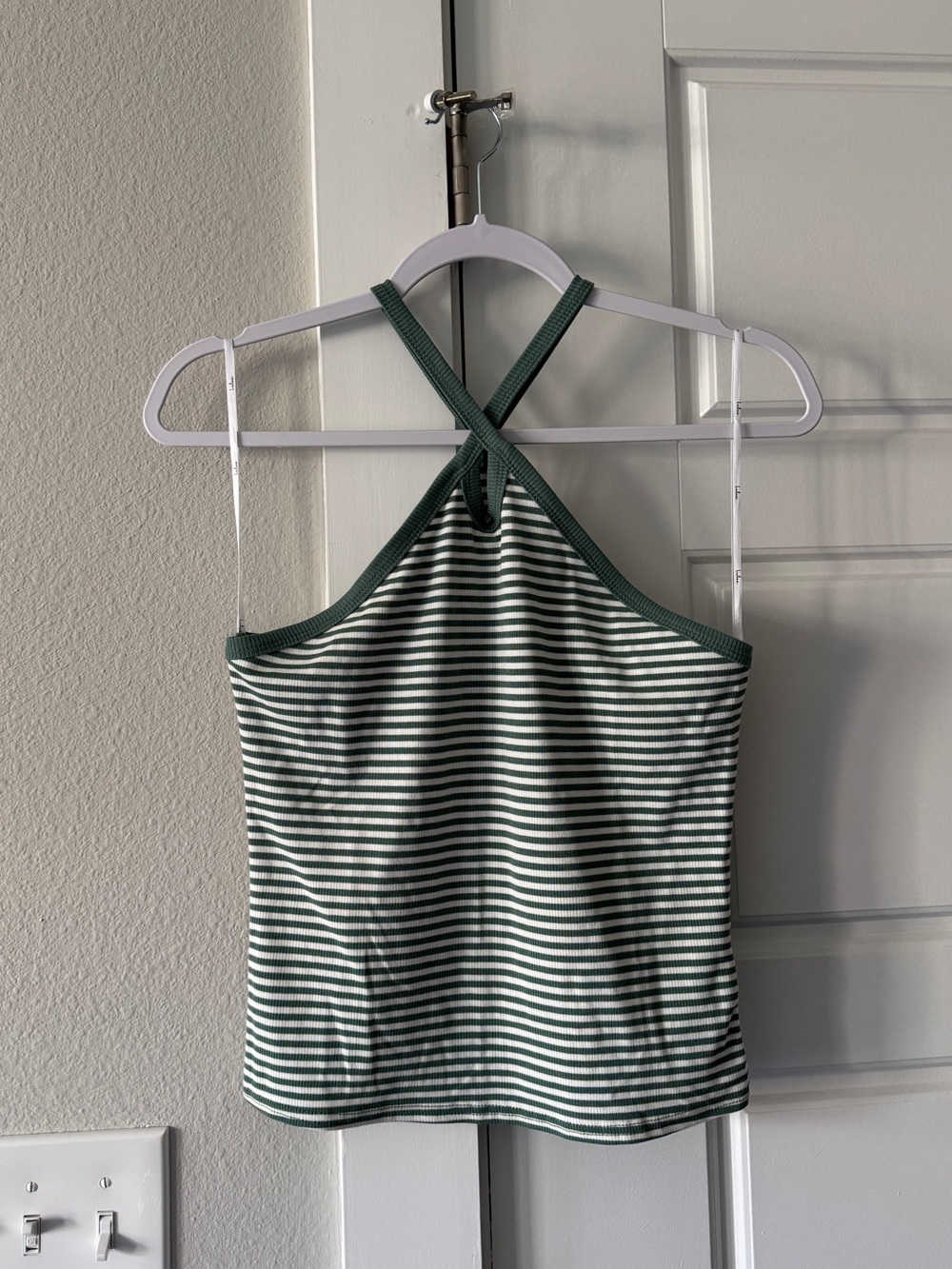 Lulu's Green and White Striped Halter Camisole